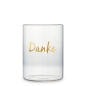 Preview: Windlicht mit goldenem Etikett Danke Preview: Windlicht mit goldenem Etikett Danke