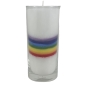 Preview: Chakra Kerze weiß Chakra Bogen (multicolor)