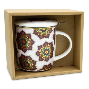 Set Teetasse Mandala rot