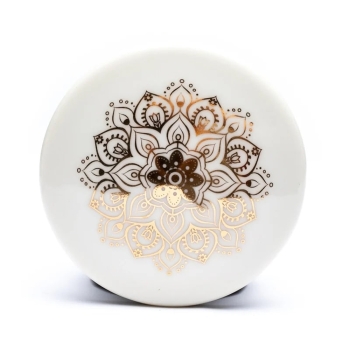 Set Teetasse Mandala weiß / gold