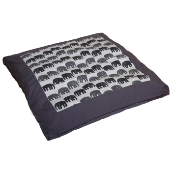 Meditationsunterlage BASIC ELEFANTEN Design 80x80 cm grau