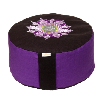 Meditationskissen Glückssitz® Lotus Stick lila / schwarz