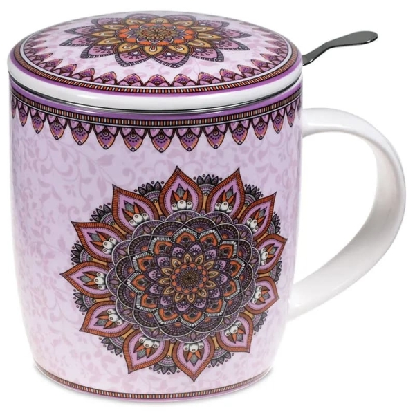 Set Teetasse Mandala lila