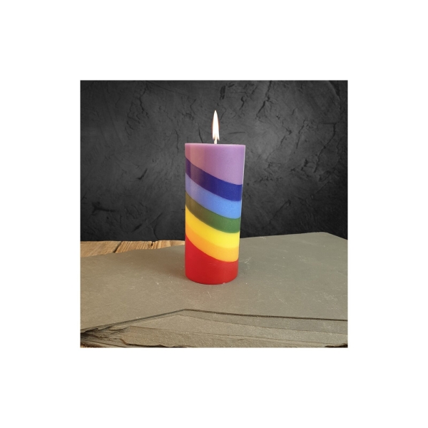 Chakra Stumpenkerze mit Kokoswachs multicolor