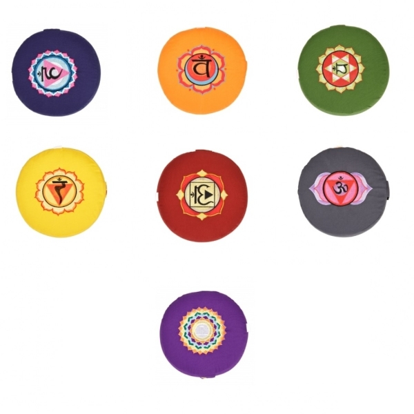 Meditationskissen Glückssitz Chakra 7er Set Meditationskissen Glückssitz Chakra 7er Set